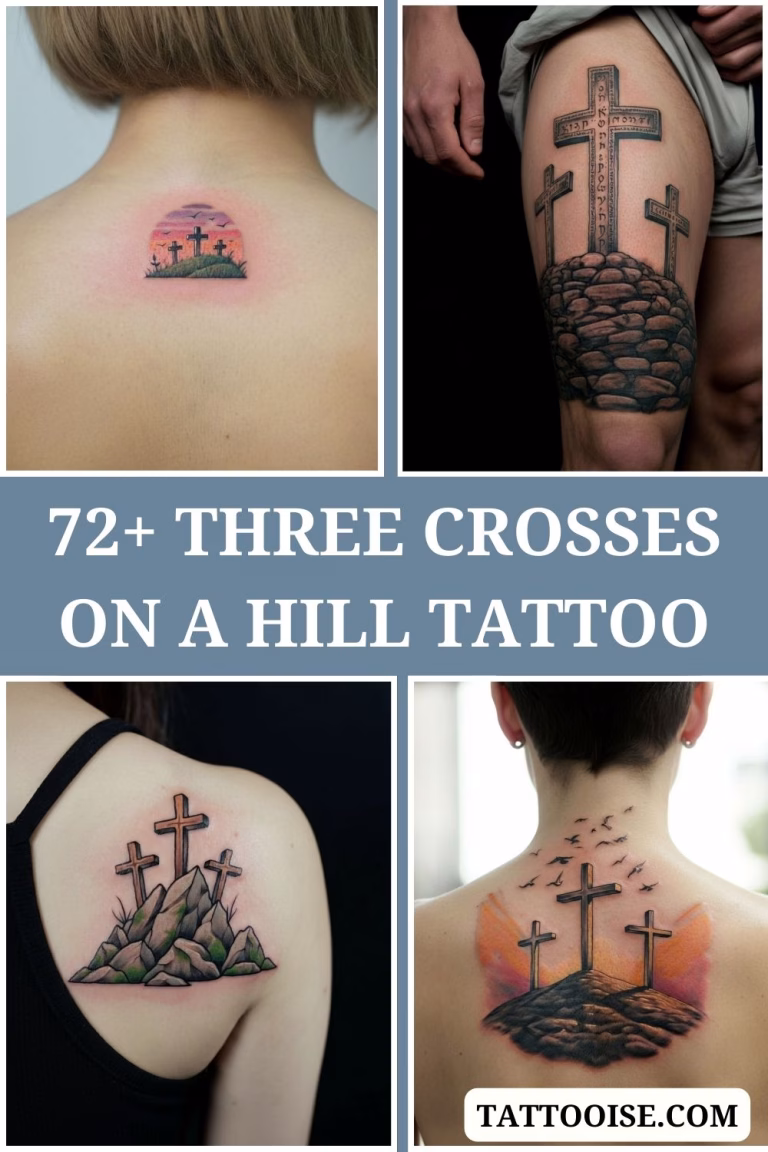 72+ Three Crosses on a Hill Tattoo Ideas with Meaning 3 Three Crosses on a Hill Tattoo Ideas
