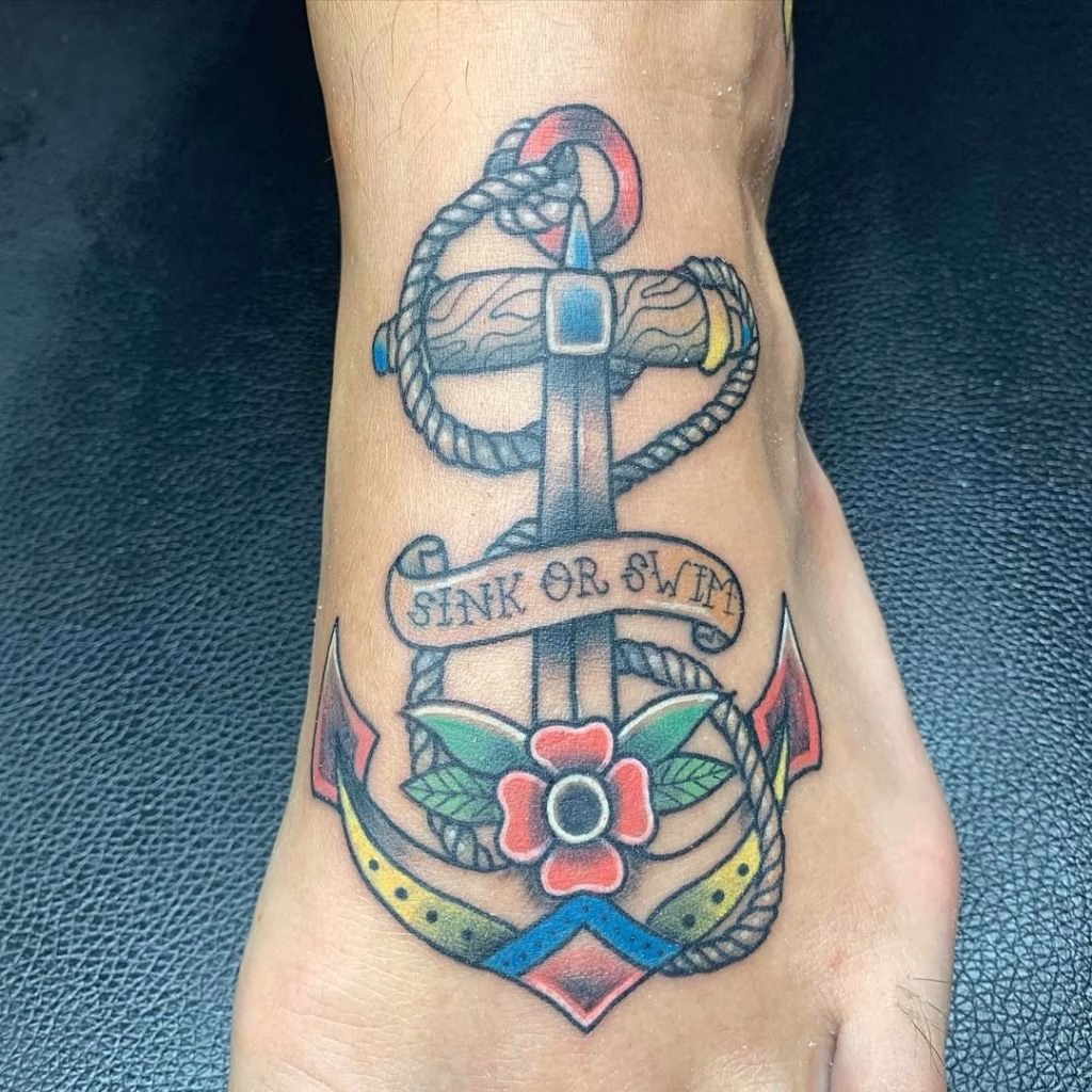 Anchor Tattoo on Foot