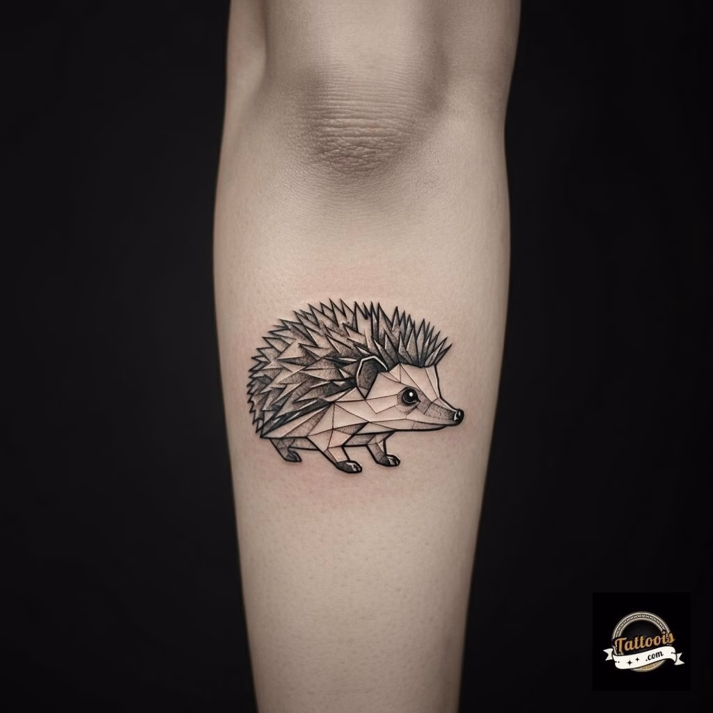 Geometric Hedgehog Tattoo