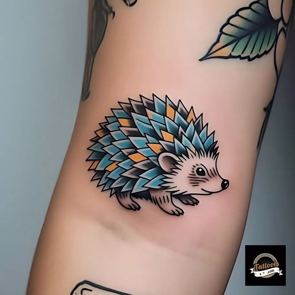 Geometric Hedgehog Tattoo Idea