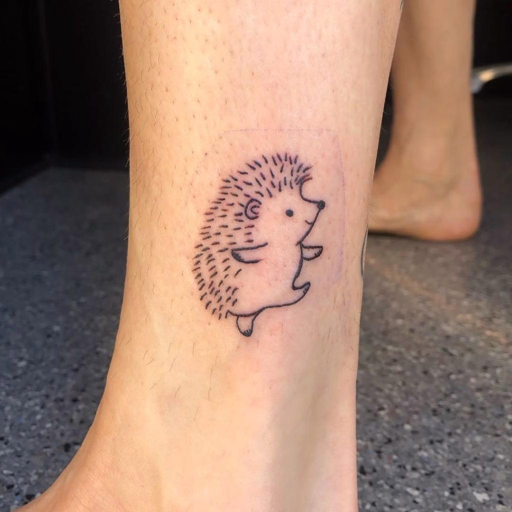 Simple Hedgehog Tattoo