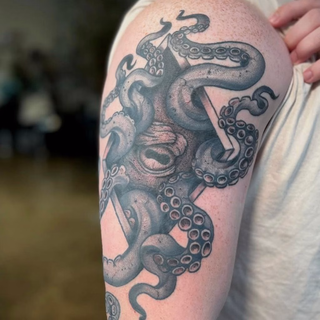 Kraken Tattoo on Shoulder