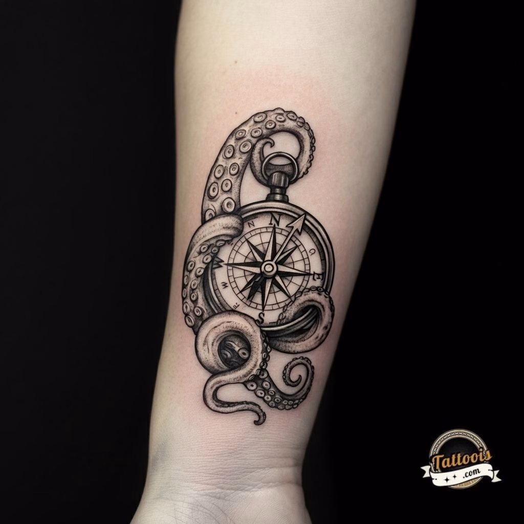 Kraken Tattoo on Wrist