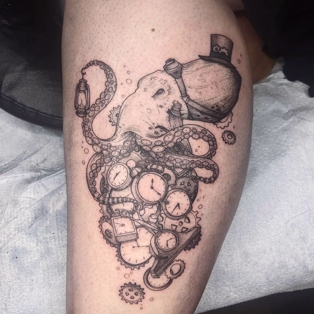 Steampunk Kraken Tattoo