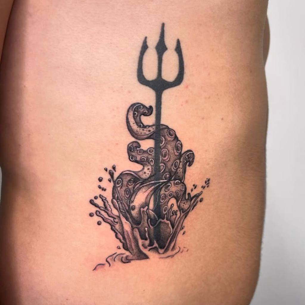 Kraken Tattoo on Ribcge