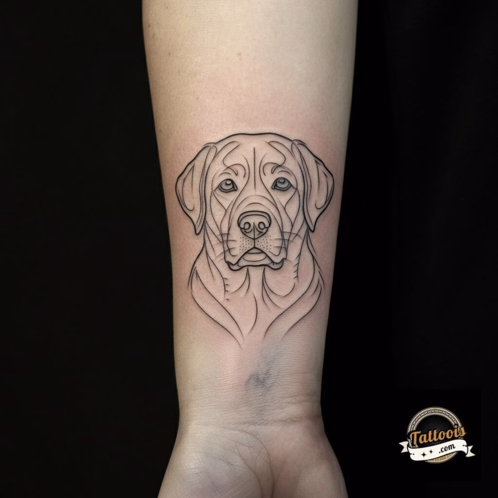 94+ Labrador Tattoo Designs for Men and Women with Meaning 5 Labrador Tattoo on wrist idea