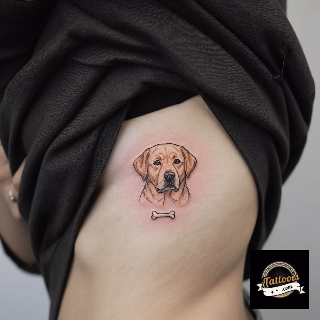 94+ Labrador Tattoo Designs for Men and Women with Meaning 6 Labrador Face Tattoo