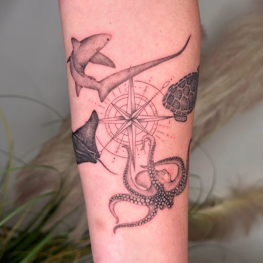 Ocean Compass Tattoo