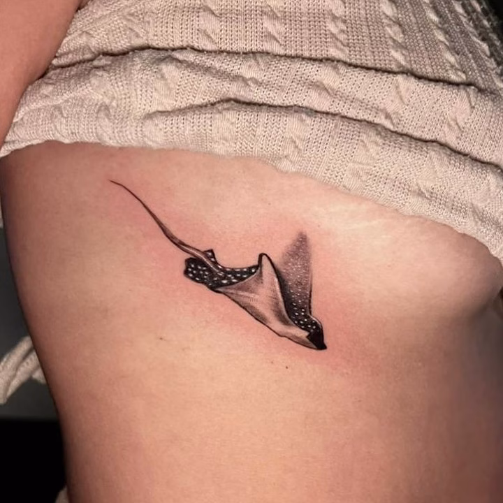 Ocean Tattoo on Ribcage